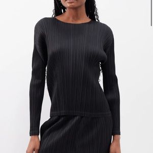 Issey Miyake Pleats Please Boat-neck technical-pleated top
